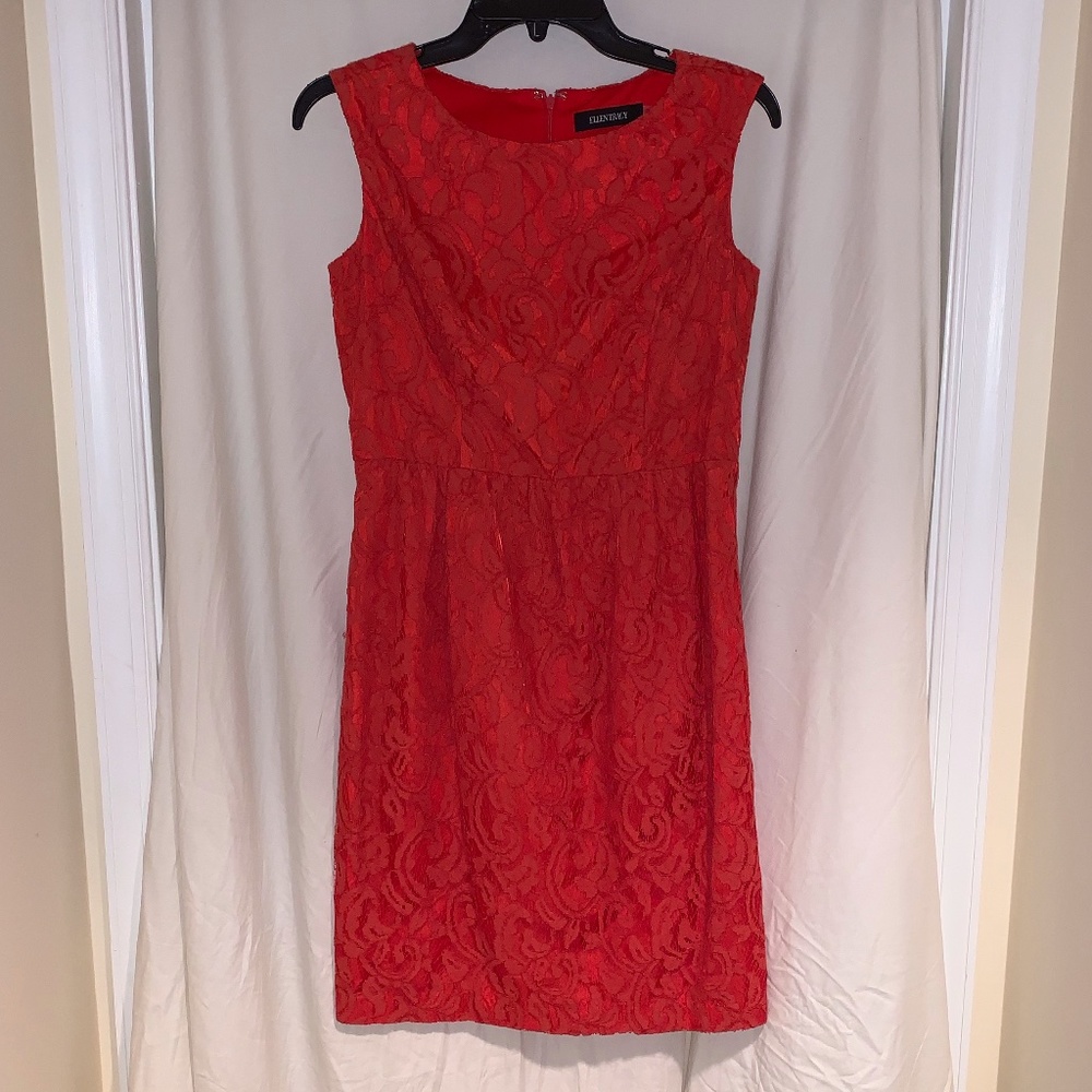 Ellen Tracy Lace Short Sleeve Dress